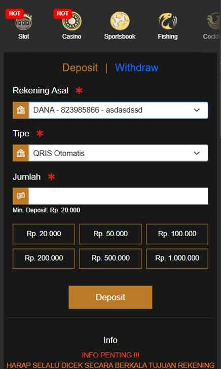 cara deposit Indaaa Slot Update Go